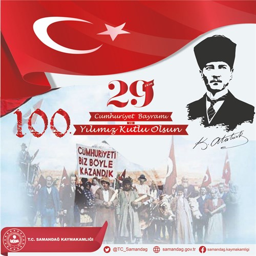 İlçe Kaymakamımız Sayın Emre DÜNDAR “29 Ekim Cumhuriyet Bayramı’nın 100.Yıldönümü Dolayısıyla Mesaj Yayınladı.